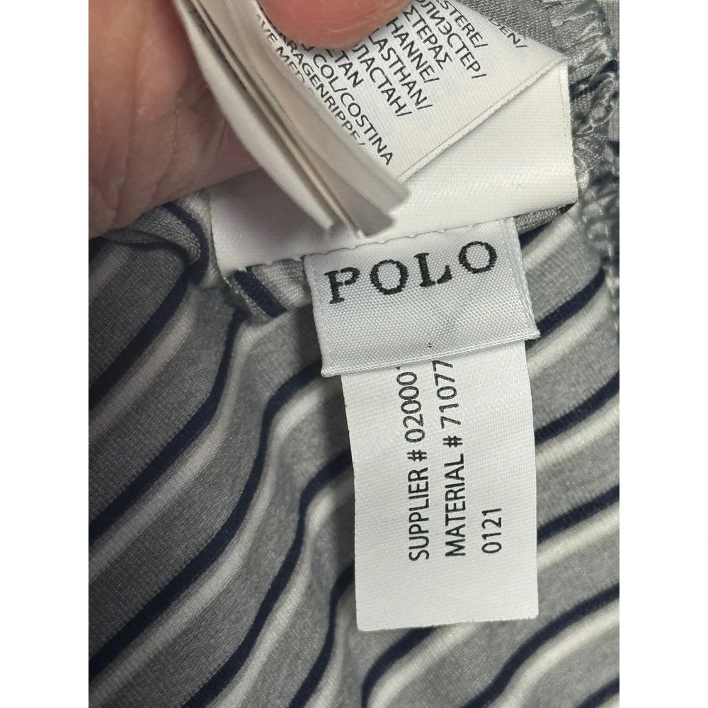 Polo Ralph Lauren Performance Shirt Mens XXL Gray Striped Golf Polo‎ Classic Fit